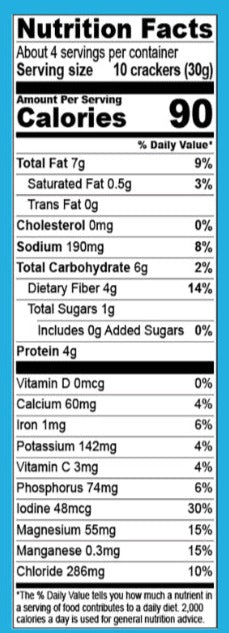 Nutrition Information - Veggie Keto Crisps