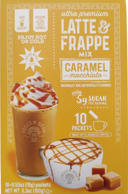 Frozen Bean Latte & Frappe Mix, Carmel Macchiato (10 CT)