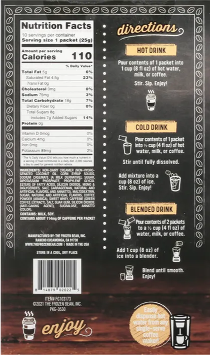 Frozen Bean Latte & Frappe Mix, Vanilla Bean (10 CT)