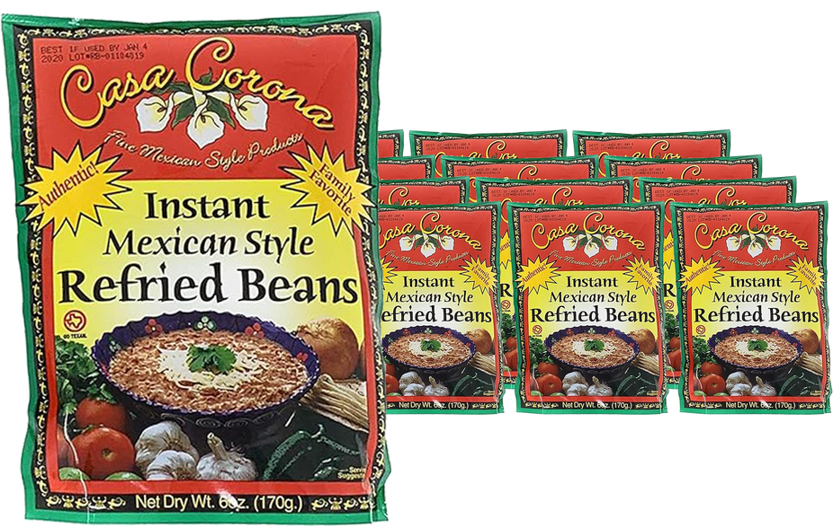 Instant Mexican Style Refried Beans (12 Pack)