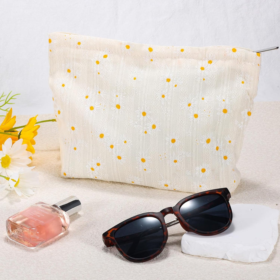 Quilted Daisy Cosmetic Bag