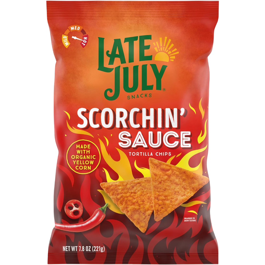 Tortilla Chips Made With Organic Yellow Corn Scorchin Sauce