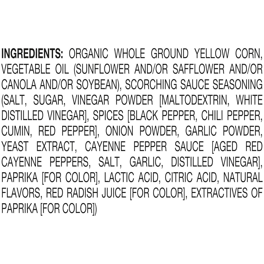 Tortilla Chips Made With Organic Yellow Corn Scorchin Sauce