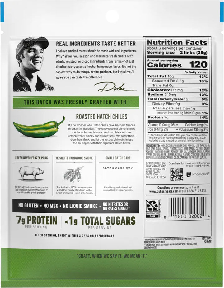 Hatch Green Chile Smoked Sausage