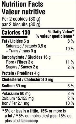 Nutrition Information - Mini Chocolate Soft Cookies