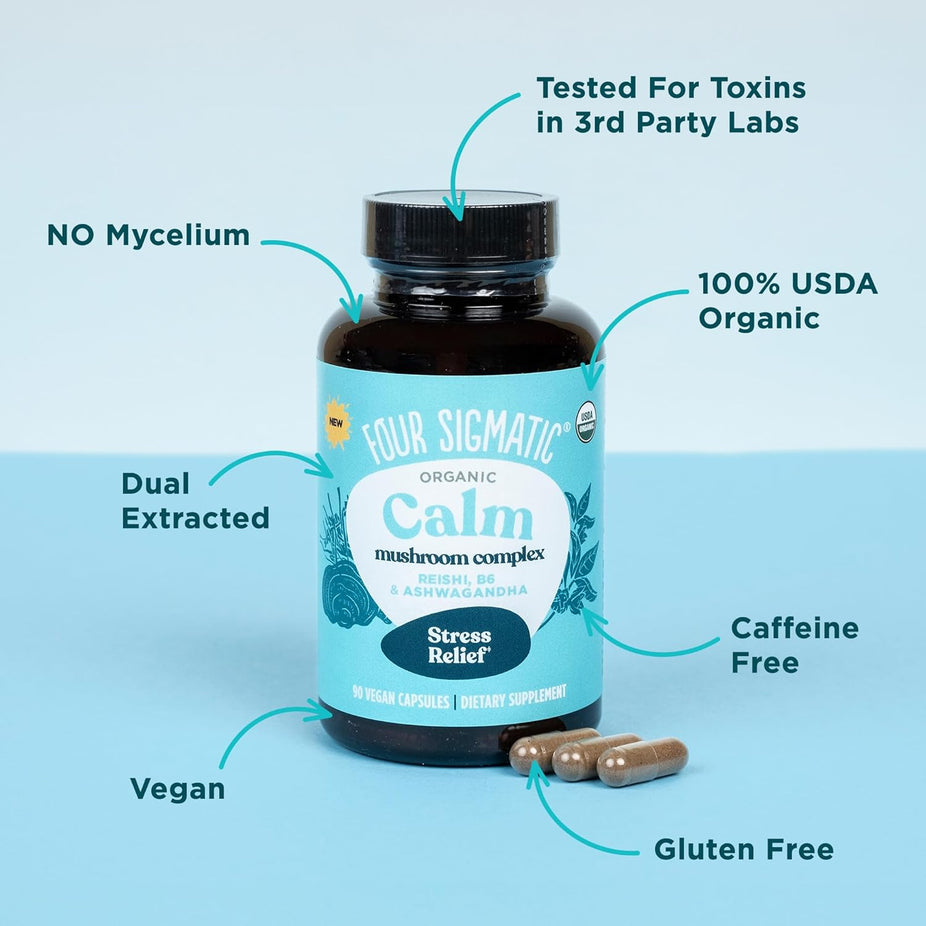 Organic Calm Mushroom Complex Vitamin Capsules (90 CT)