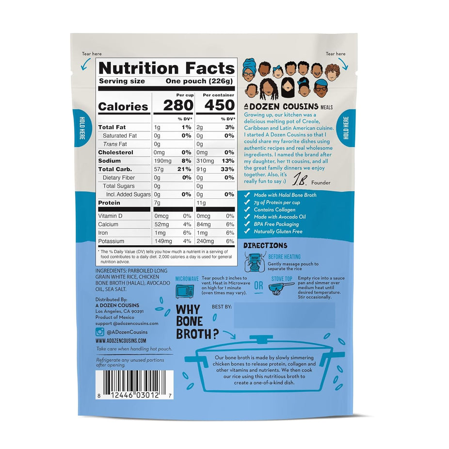 RTE Rice Cooked in Bone Broth Sea Salt (6 Pack)