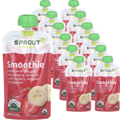 Smoothie with Strawberry Banana Yogurt Veggies and Flax Seed (12+ Months) (12 Pack)