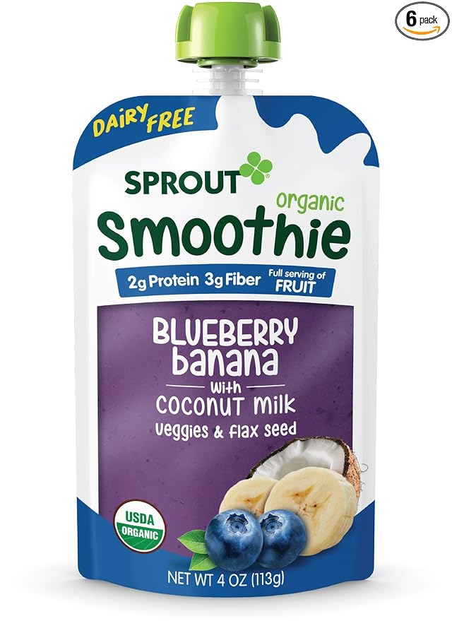 Dairy-Free Smoothie Blueberry Banana Coconut Milk Veggies (pack of 6)