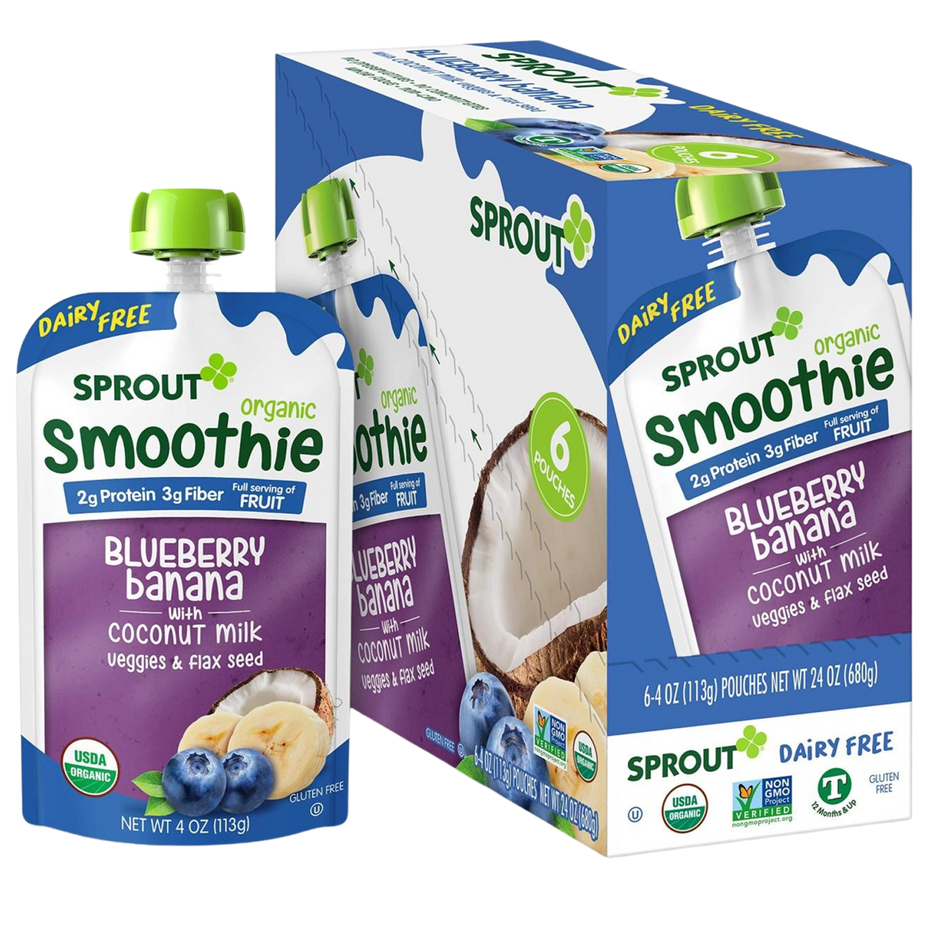 Dairy-Free Smoothie Blueberry Banana Coconut Milk Veggies (pack of 6)