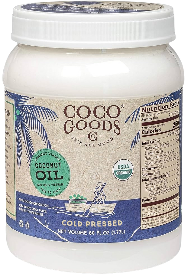 Organic Virgin Coconut Oil - 60 oz Cold Pressed