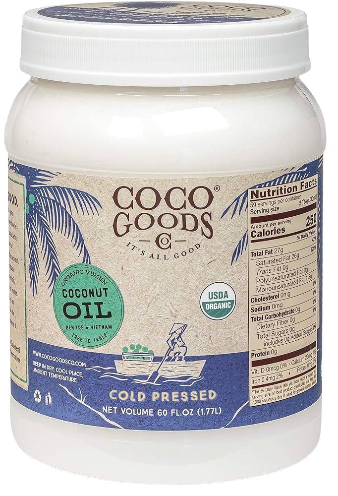 Organic Virgin Coconut Oil - 60 oz Cold Pressed