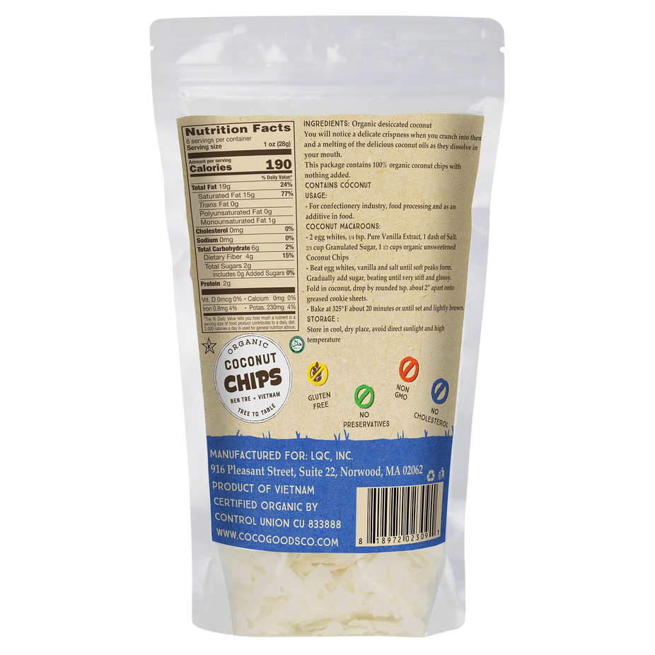 Organic Desiccated Coconut Chips - Unsweetened