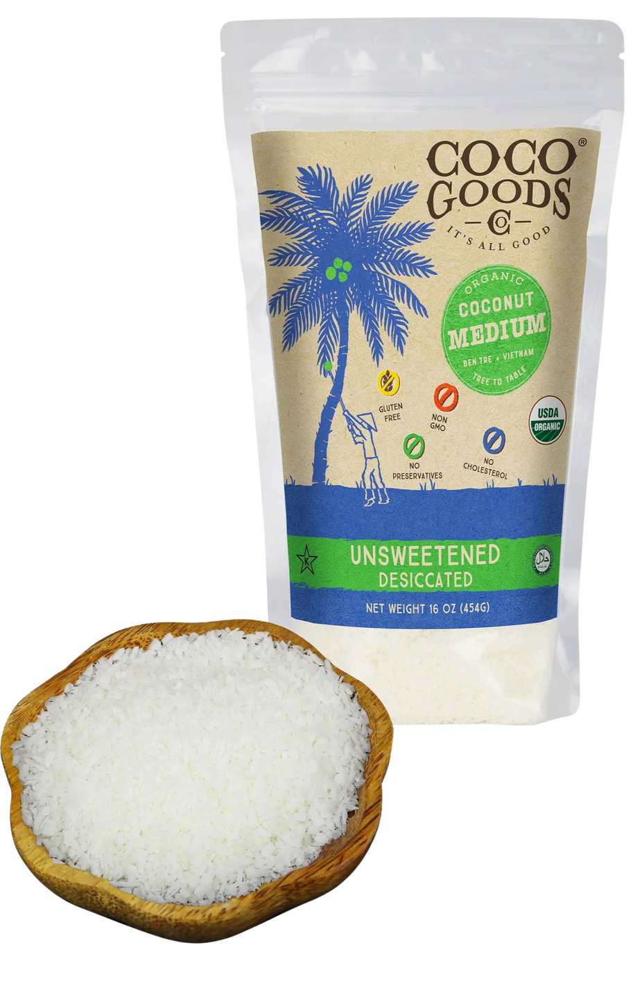 Organic Unsweetened Desiccated Coconut, FINE