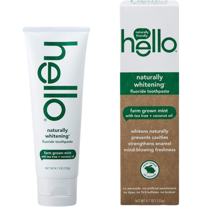 Naturally Whitening Fluoride Toothpaste - Grown Mint With Tea Tree + Coconut Oil
