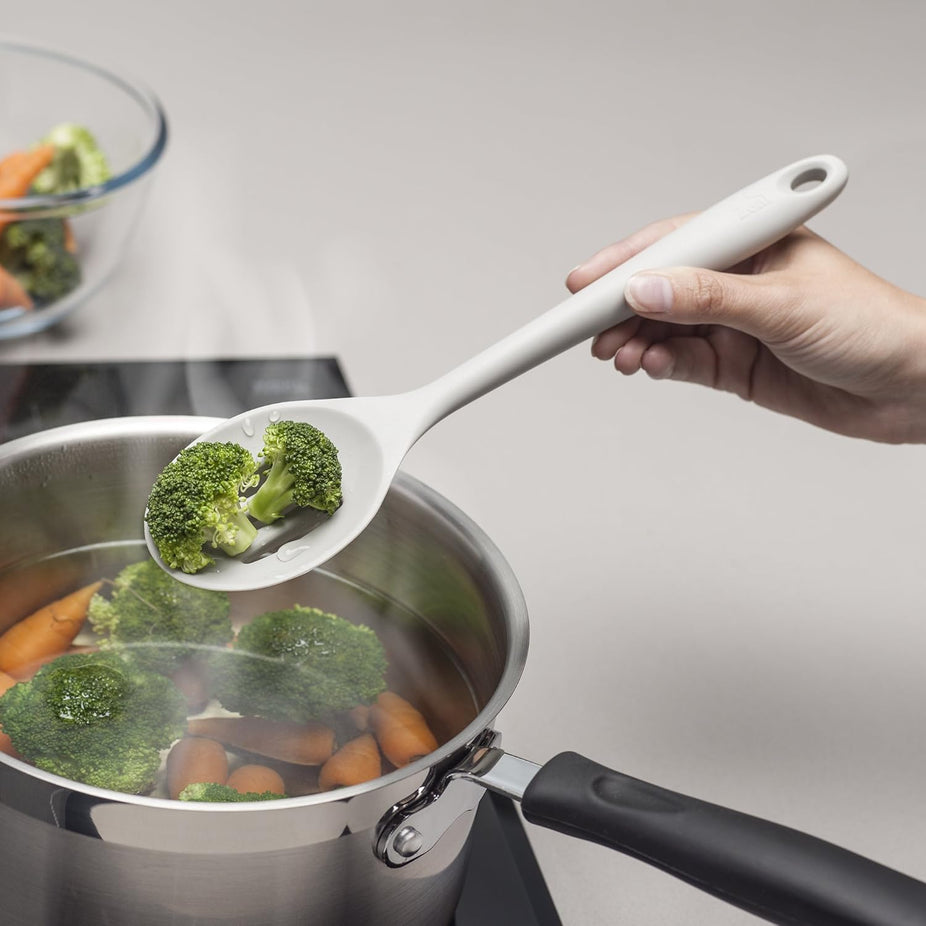 Silicone Slotted Spoon - Light Grey