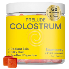 Colostrum Strawberry Gummies for Gut Health, Bloating & Beauty (60 CT)