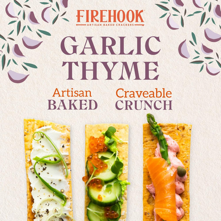 Organic Garlic & Thyme Baked Crackers