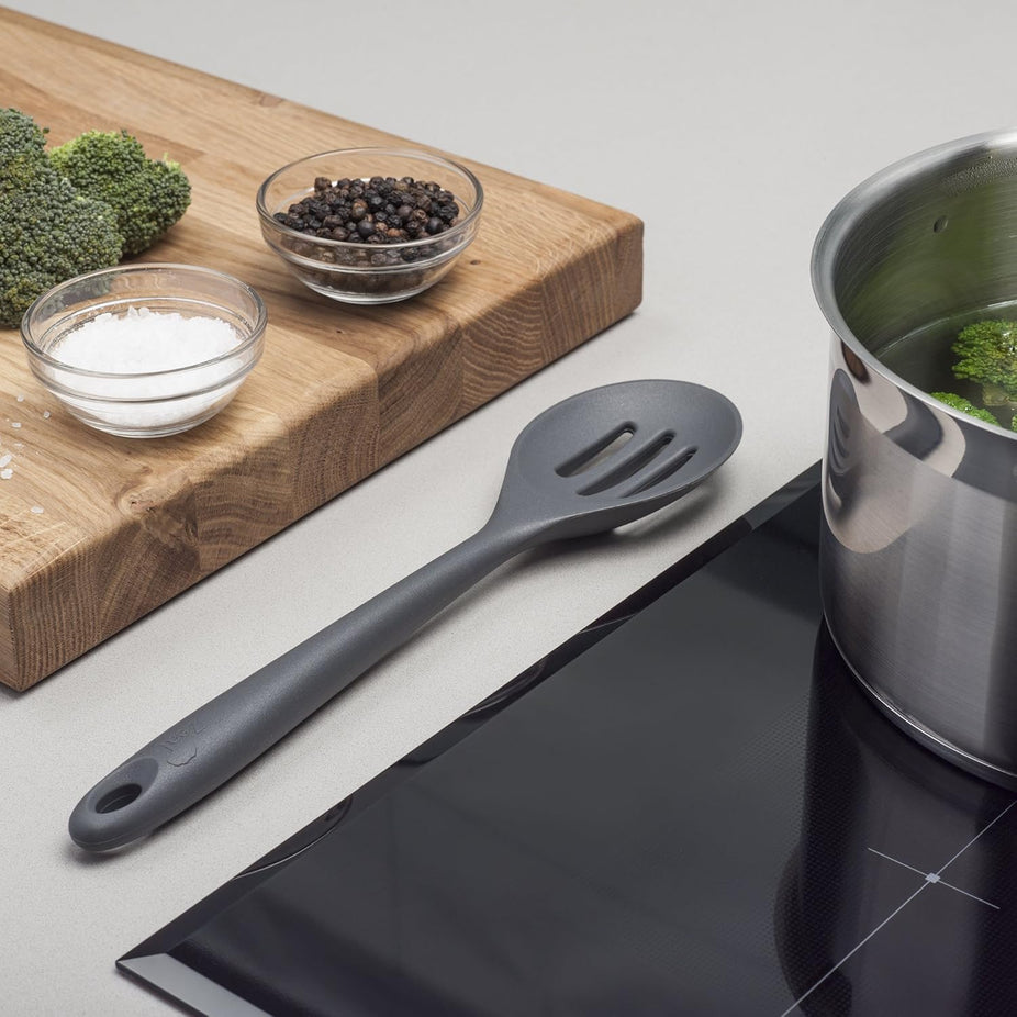 Silicone Slotted Spoon - Dark Grey