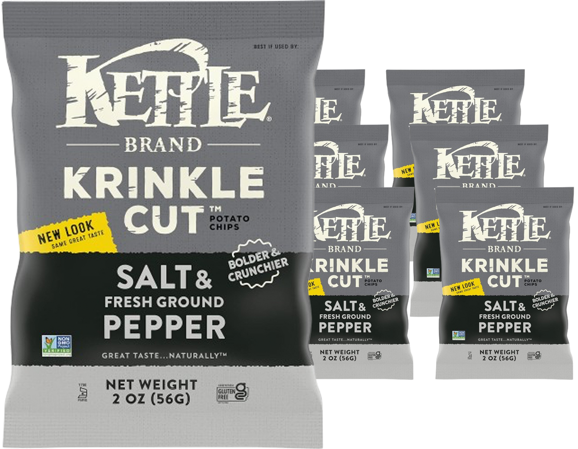 Krinkle Cut Potato Chips - Salt & Fresh Ground Pepper (6 Pack)