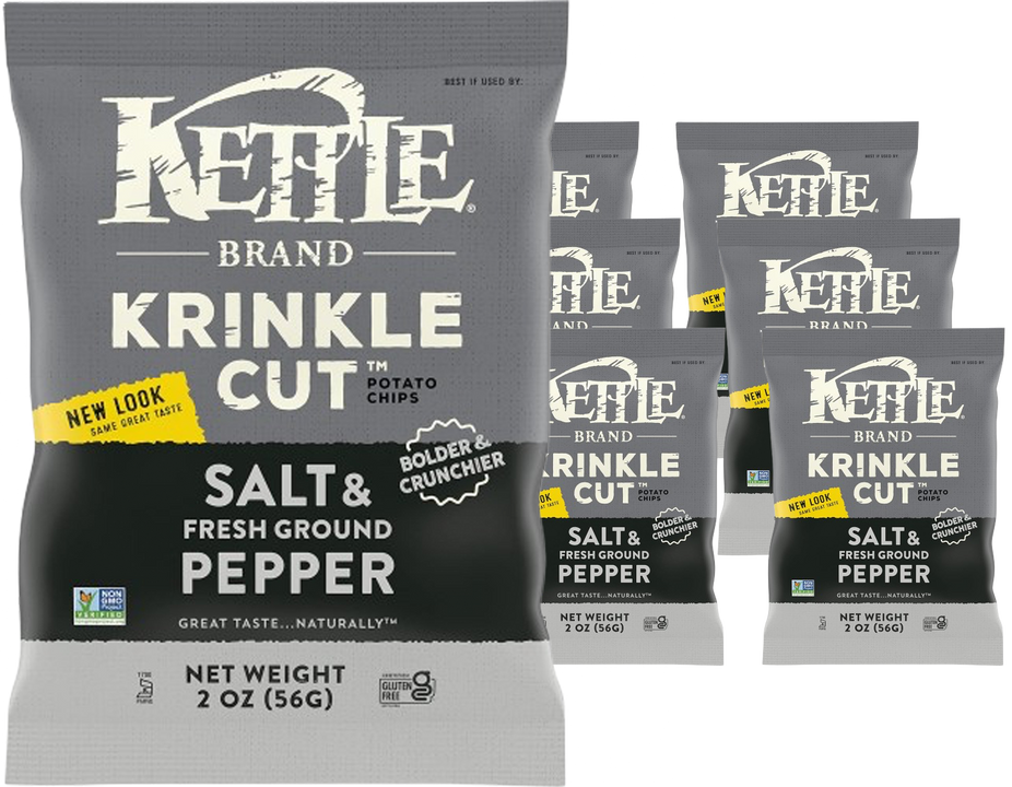 Krinkle Cut Potato Chips - Salt & Fresh Ground Pepper (6 Pack)