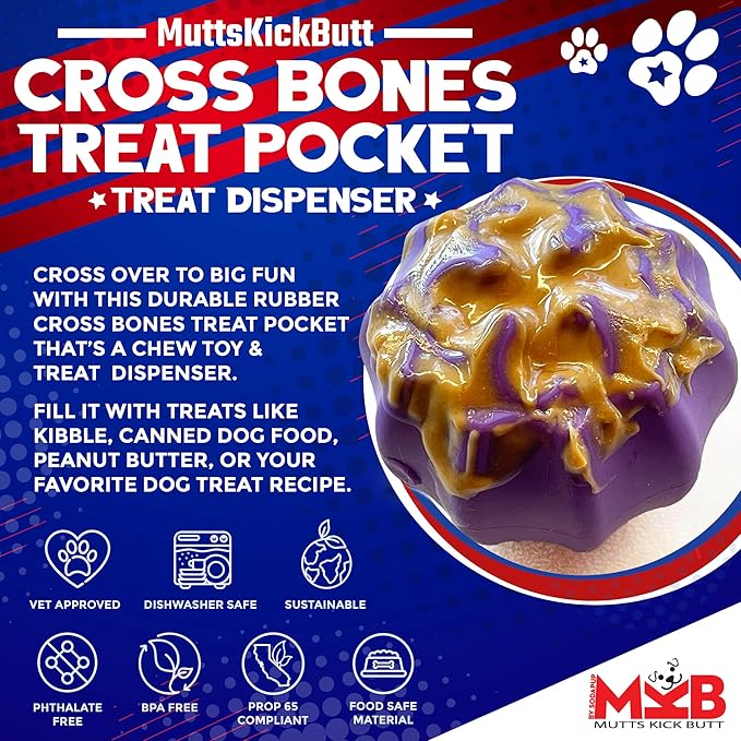 Mutts Kick Butt Cross Bones Toy Treat For Dog