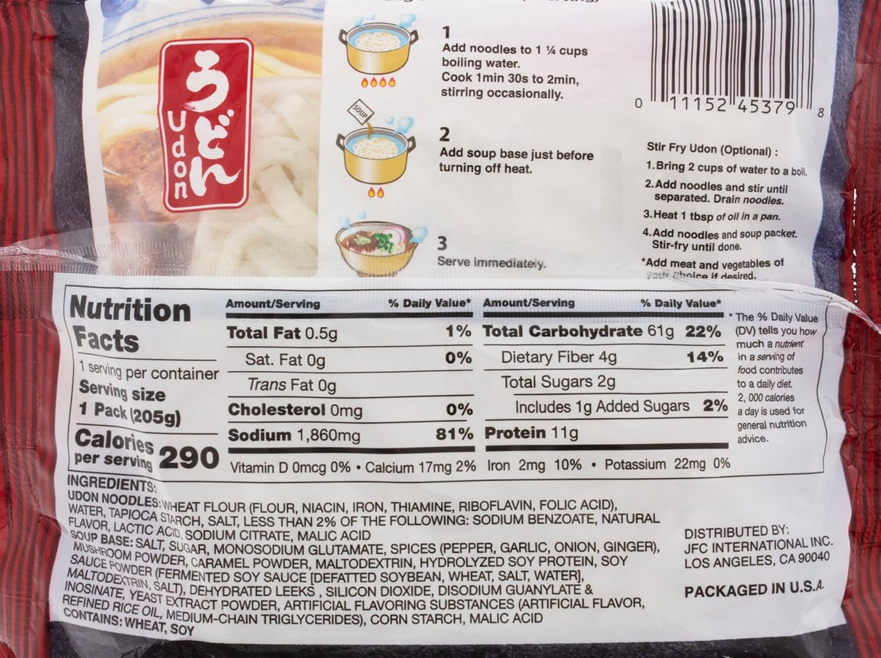 Japanese Udon Noodles with Soup Base Beef Flavor