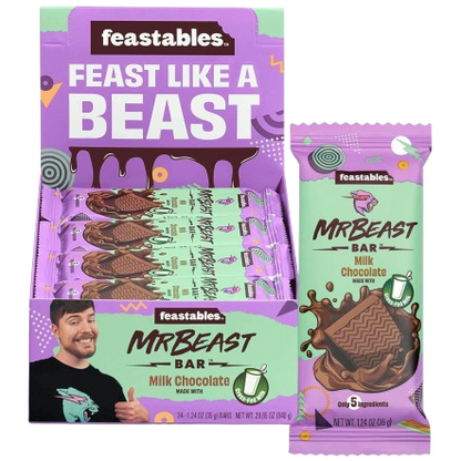 Feastables Milk Chocolate Candy Bar (24 Pack)