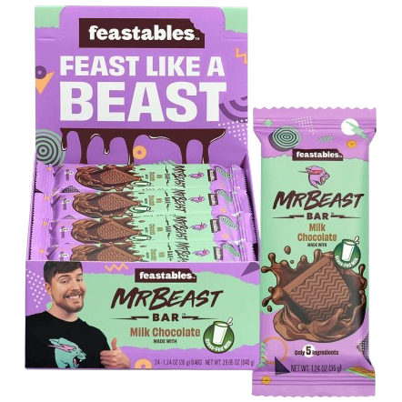 Feastables Milk Chocolate Candy Bar (24 Pack)