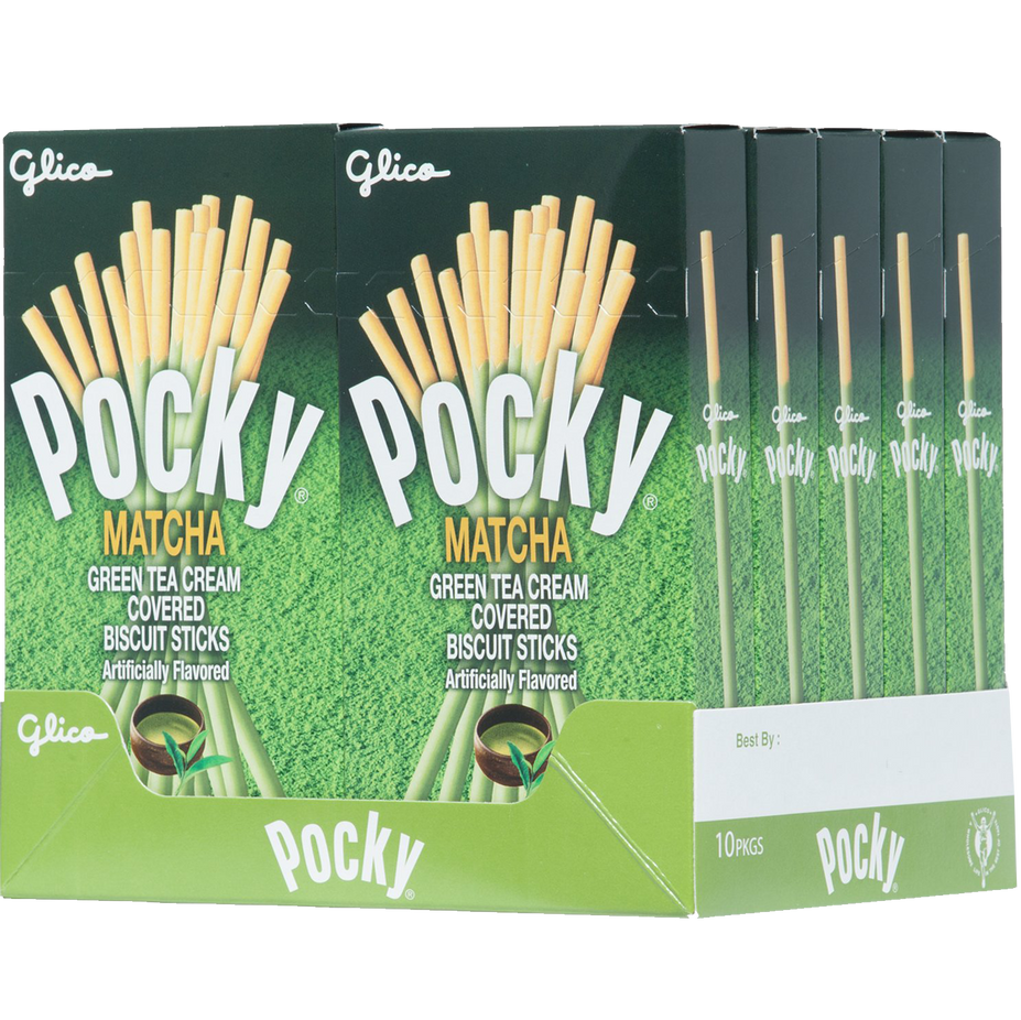 Matcha Green Tea Cream Covered Biscuit Sticks (10 Pack)