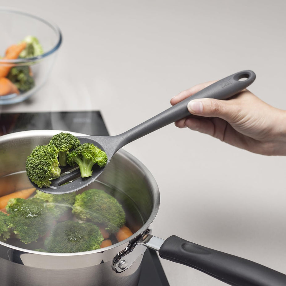 Silicone Slotted Spoon - Dark Grey