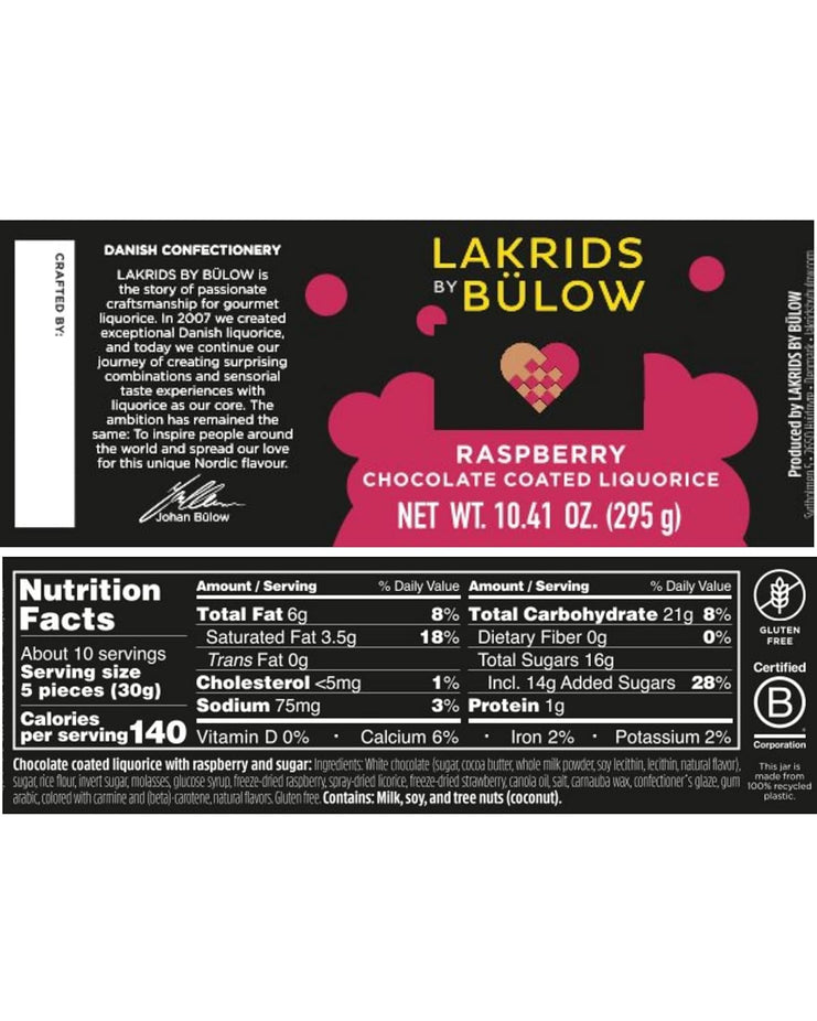 Crispy Raspberry Chocolate Coated Gourmet Licorice