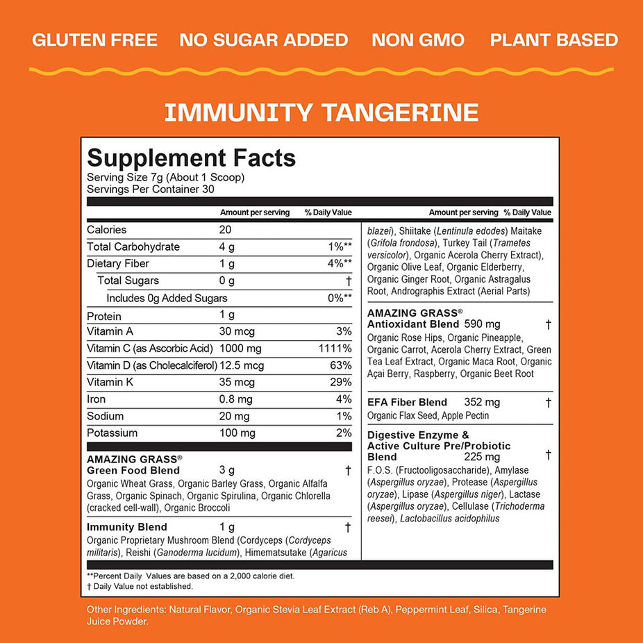 Tangerine Immunity Green Superfood Powder