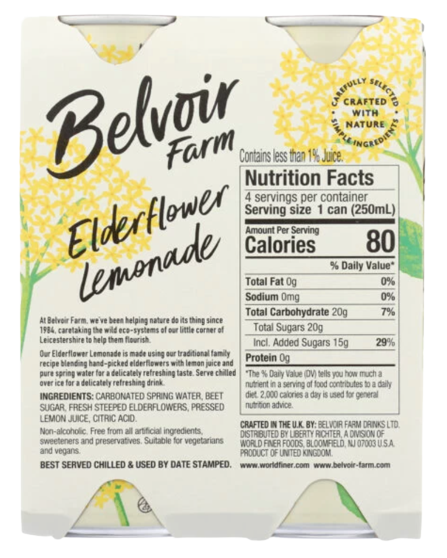 Nutrition Information - Elderflower  (4 Pack)