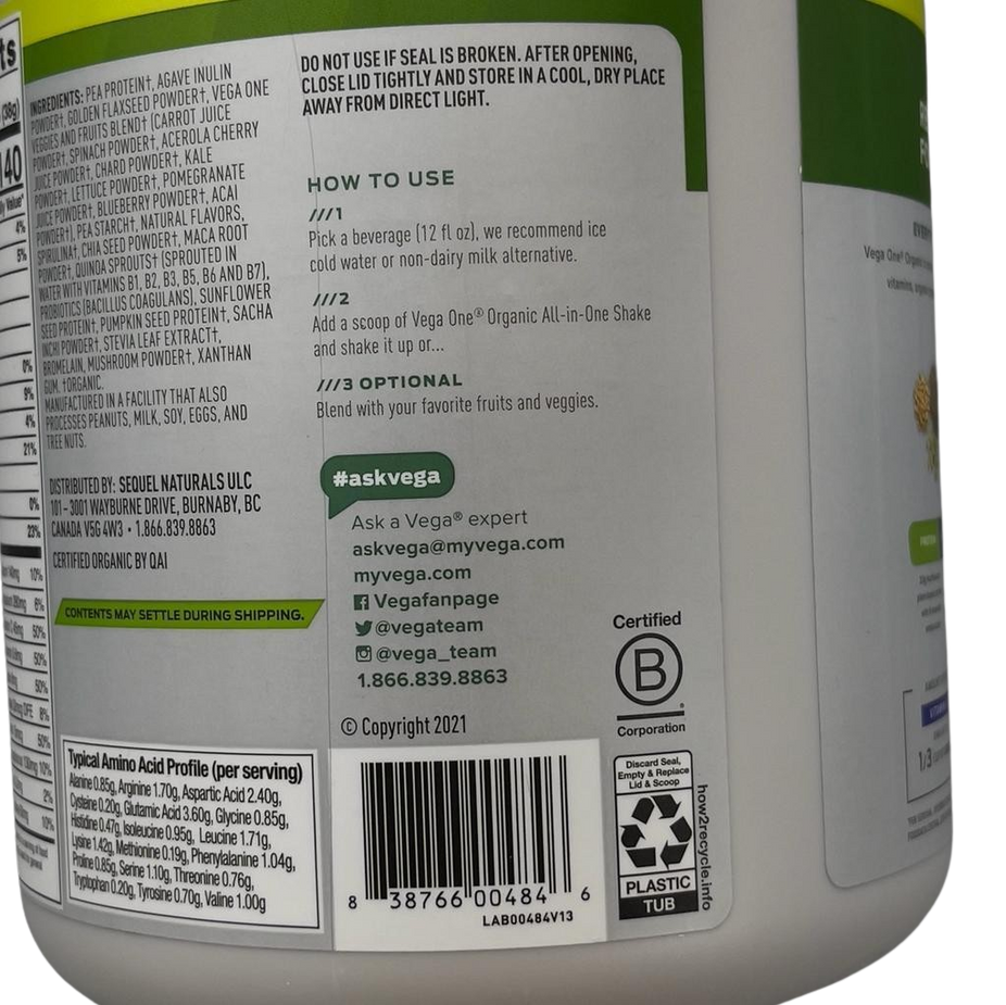 Organic French Vanilla All-In-One Shake