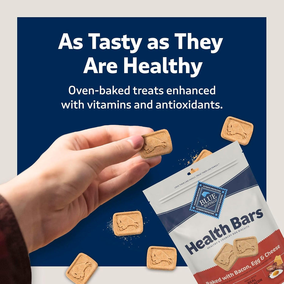 Health Bars Natural Crunchy Dog Treats - Bacon, Egg & Cheese Flavor