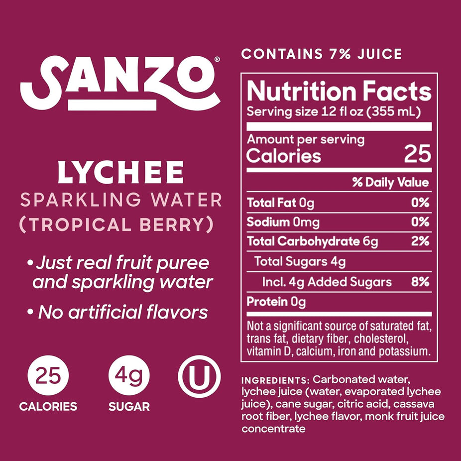 Lychee Sparkling Water (6 Pack)