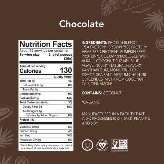 Nutrition Information - Chocolate Protein Powder