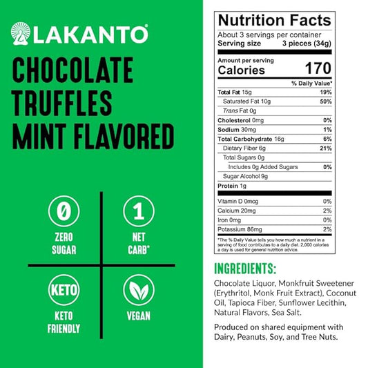 Nutrition Information - Chocolate Truffles Mint Flavor