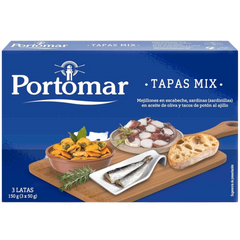 Spanish Seafood Tapas Mix (Mussels, Sardines, Squid)