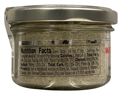 Nutrition Information - White Truffle Flavored Salt