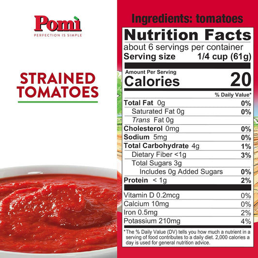 Nutrition Information - Strained Tomatoes