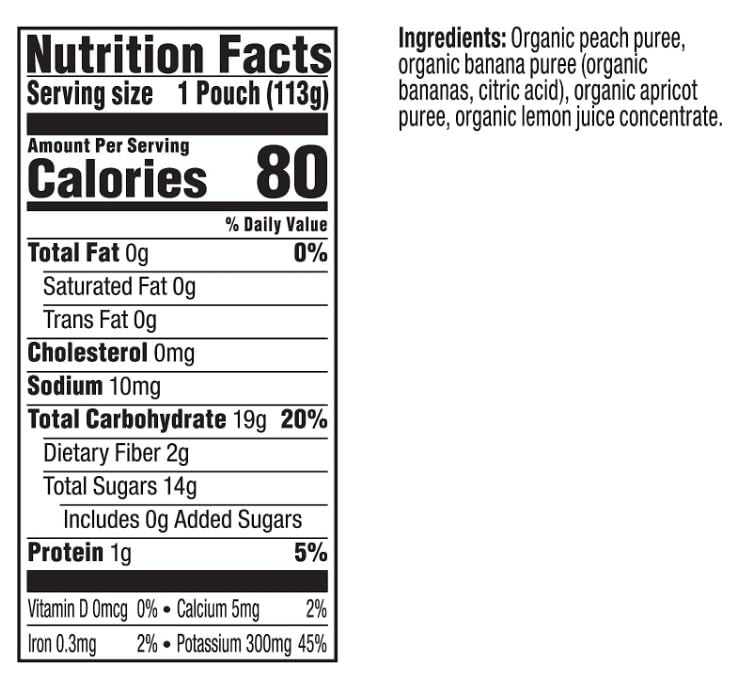Peach, Banana & Apricot - Stage 2 Baby Puree (12 Pack)
