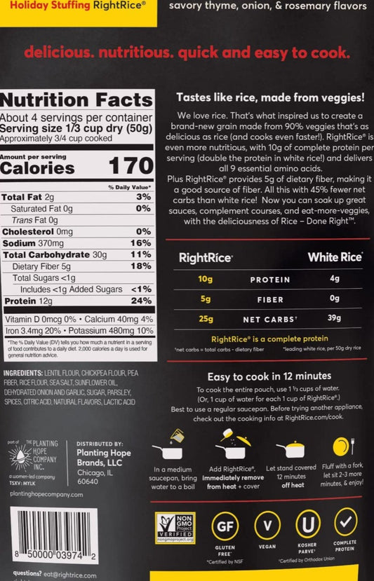 Nutrition Information - Holiday Stuffing Rice
