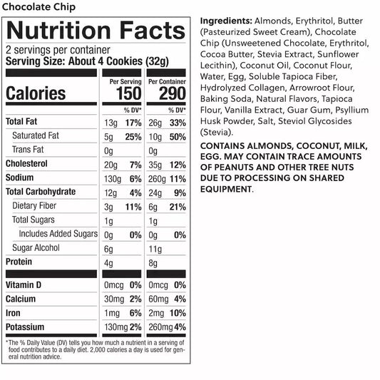 Nutrition Information - Chocolate Chip Keto Cookie Bites