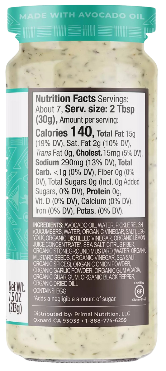 Nutrition Information - Tartar Sauce