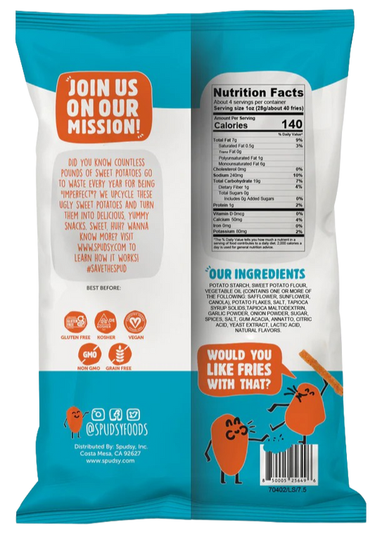 Nutrition Information - Vegan Ranch Sweet Potato Fries