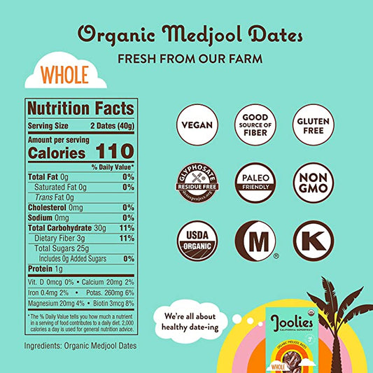 Nutrition Information - Organic Whole Medjool Dates