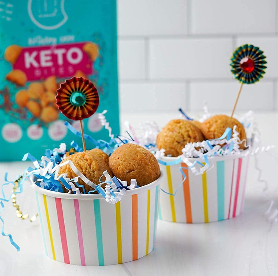 Baking Birthday Cake Keto Cookie Bites