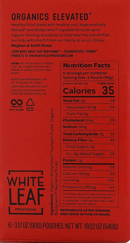 Pumpkin Nectarine Baby Food Pouches (6 CT)